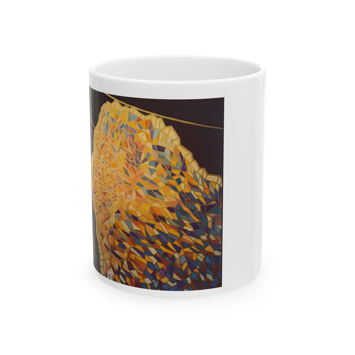 Lion Mosaic Ceramic Mug, (11oz)