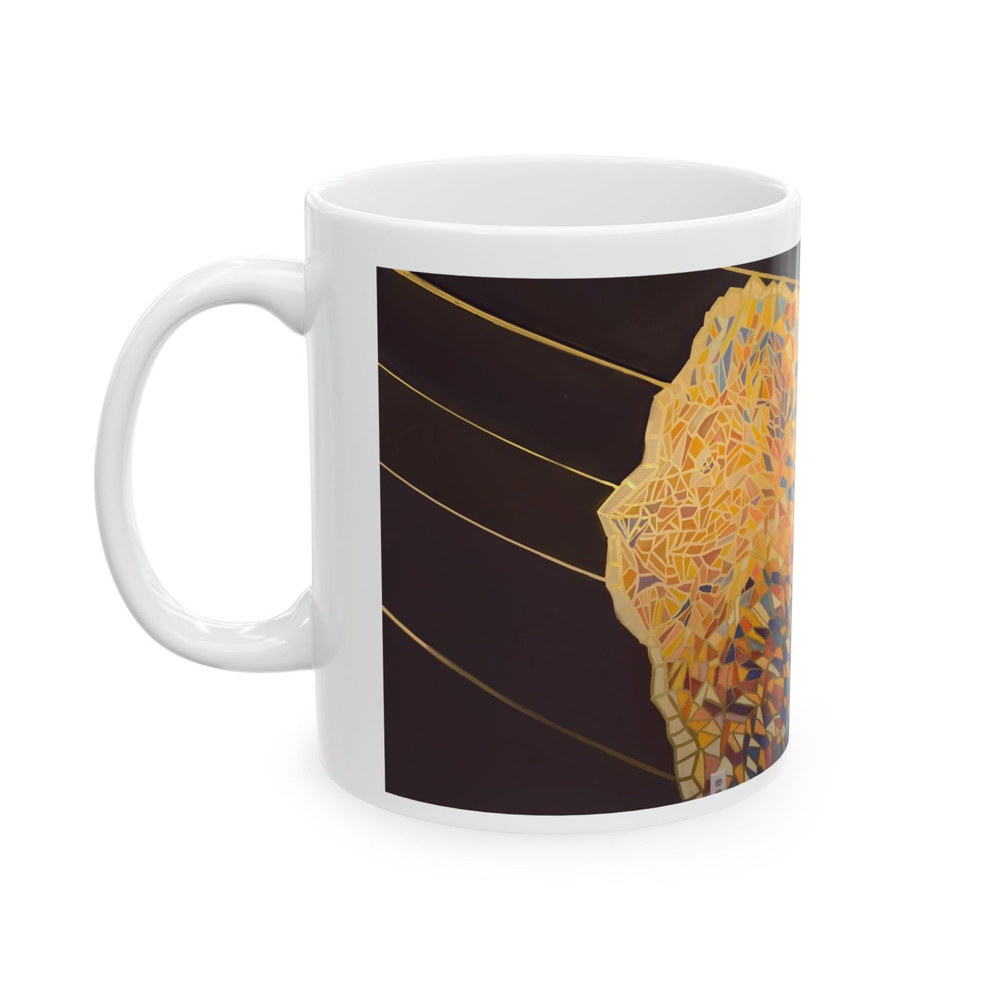 Lion Mosaic Ceramic Mug, (11oz)