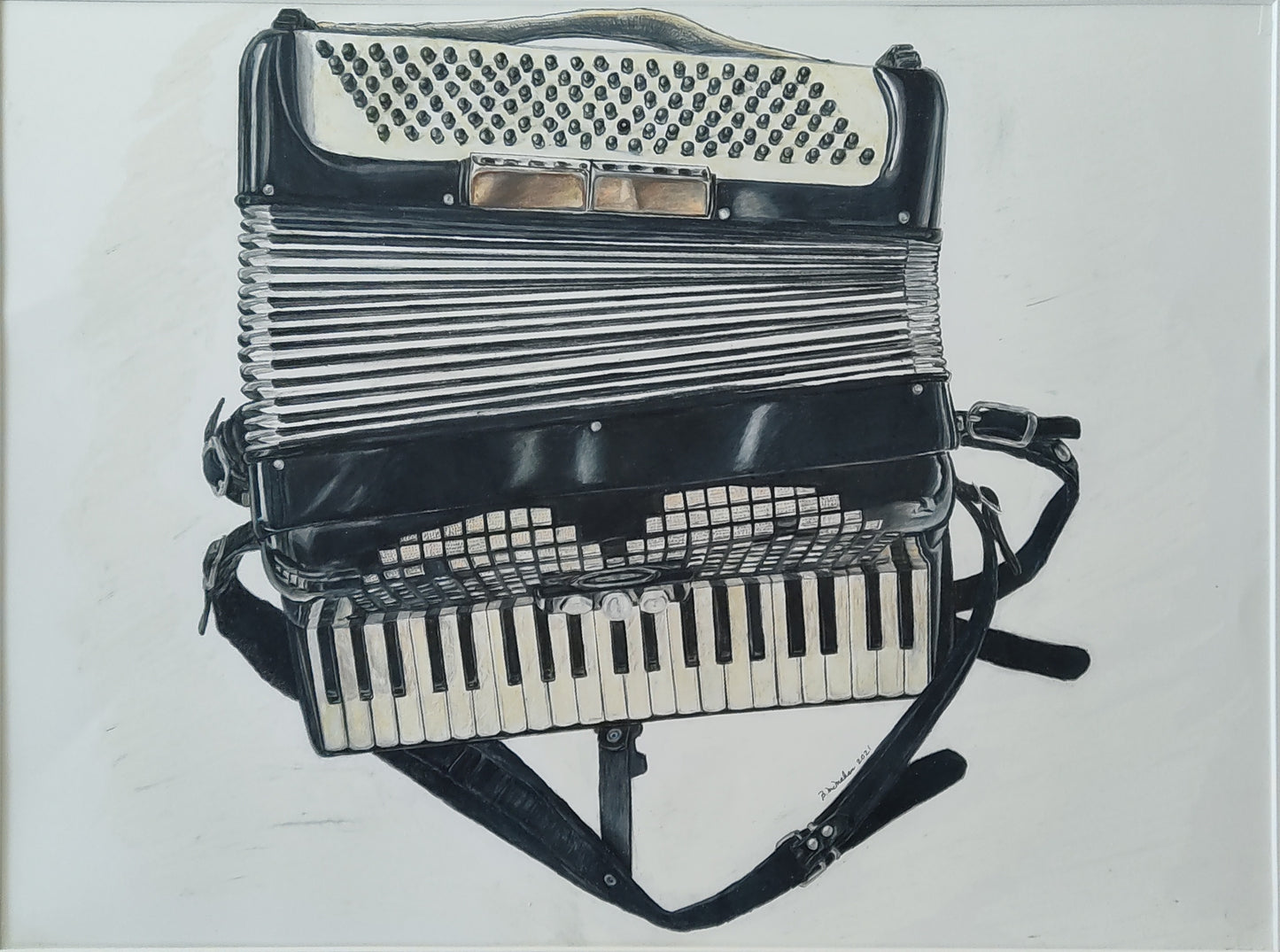 Accordion - original fine art detailed drawing