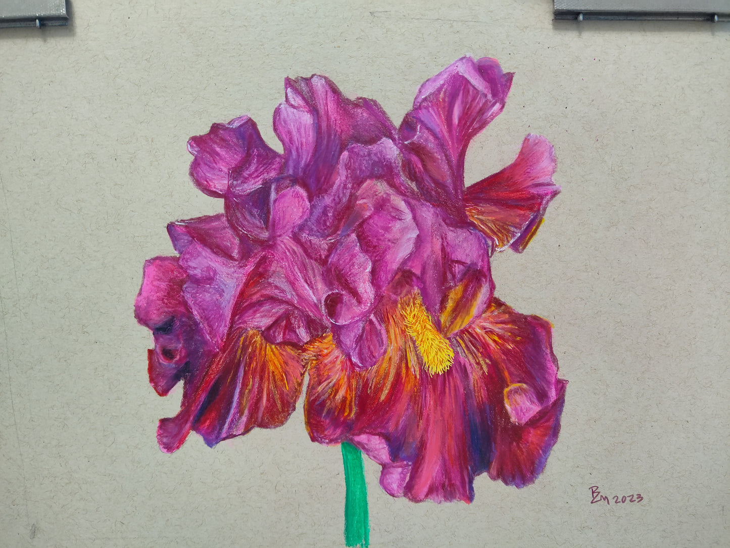 “Fiery Iris” - mixed media artwork