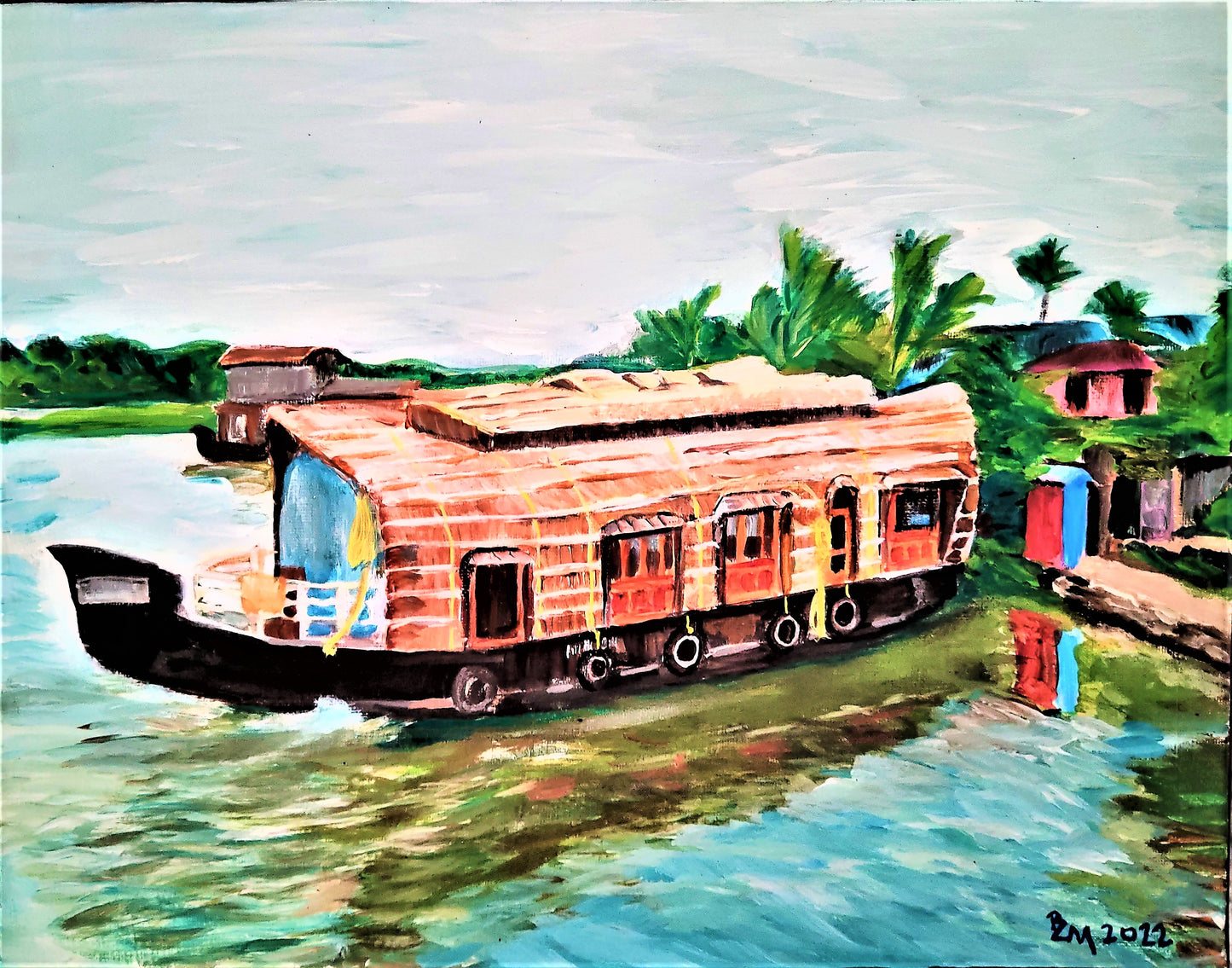 Fine art print - Kerala houseboat tropical landscape